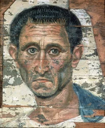 Fayum Portrait of a Man in a Blue Cloak, Trajanic